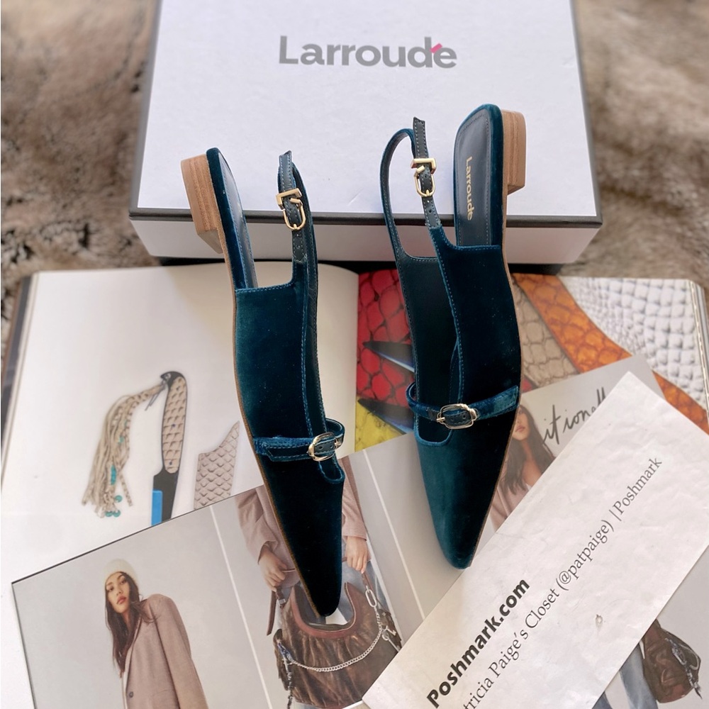 Larroudé Ines Buckled Slingback Flats - Picture 6 of 11